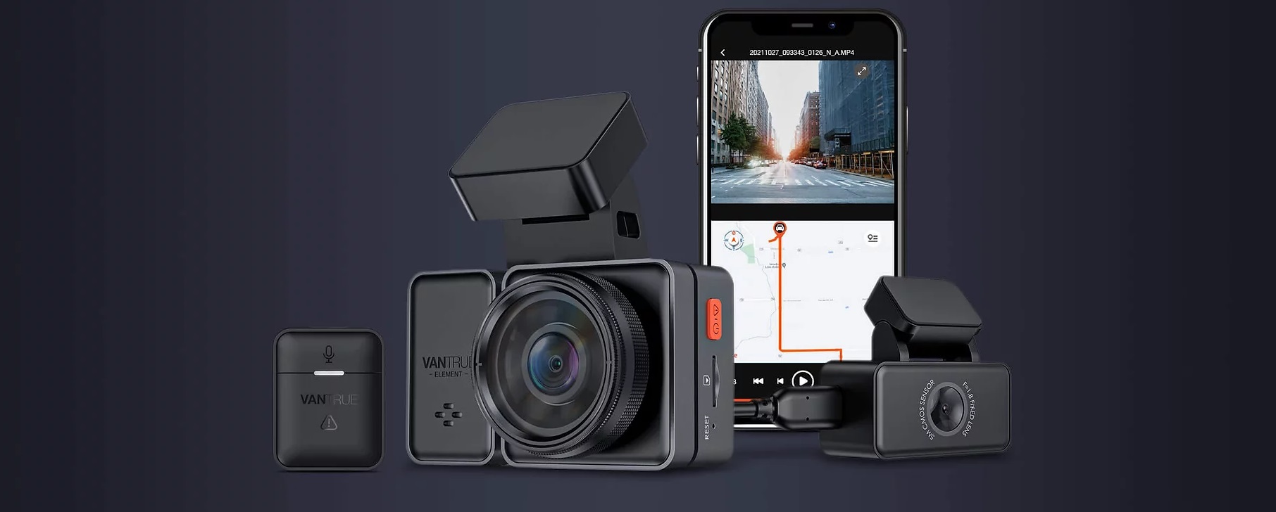 vantrue e2 przod tyl