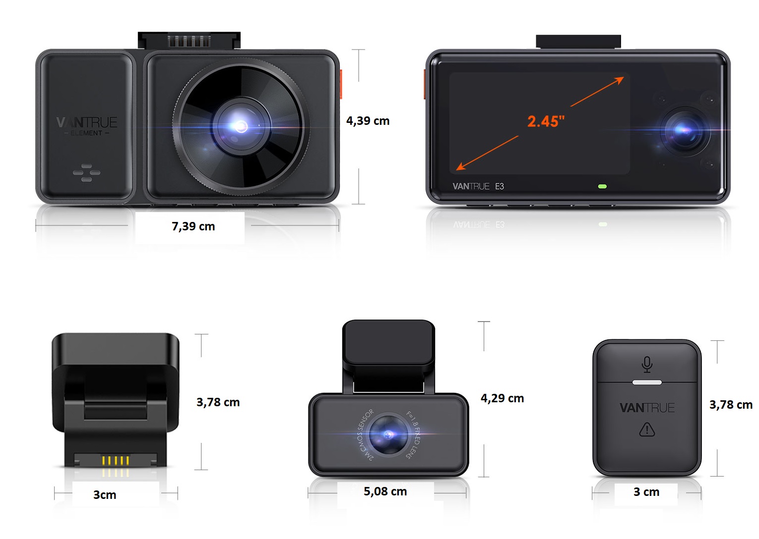 kamera samochodowa vantrue e3 wymiary