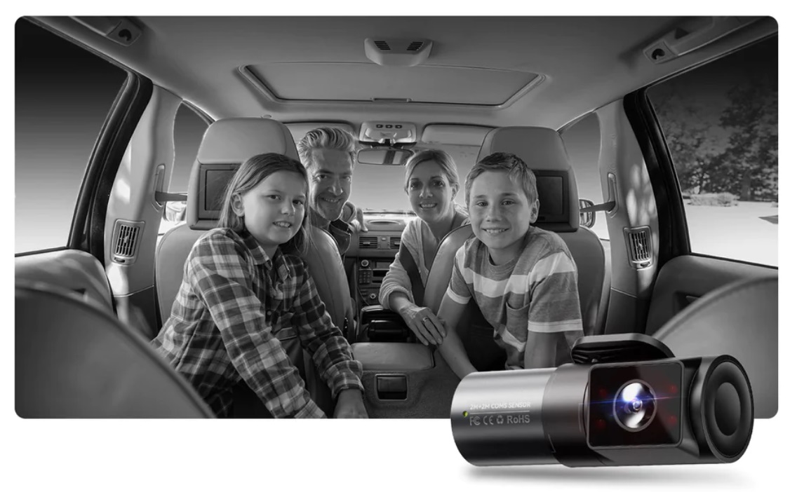 vantrue n5 tylna wnetrze